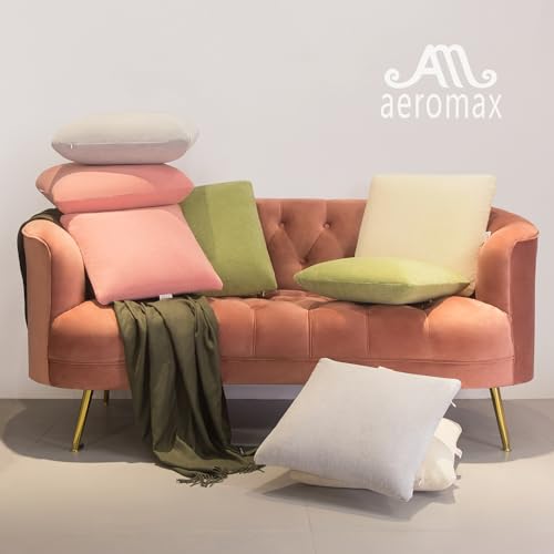 Image of AM AEROMAX 16 x 16 Throw Pillow (Pack of 4) Memory Foam Pillow Insert - Square Accent Pillow for Decorative Cushion Bed Couch Sofa - Non-Deforming Over Time