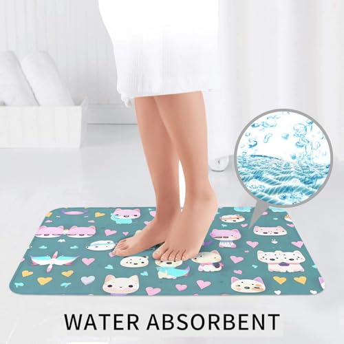 Tapis de bain antidérapants 3 pièces absorbants à motif mignon - 7