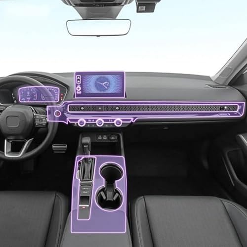 Película PPF transparente de TPU antiarañazos para consola central de Honda Civic 2022-2024