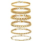 AWARDSEN - Pulsera para hombre de acero inoxidable, estilo cadena cubana, serpiente, oro y plata, negro, regalo elegante para hombre, 19 cm, No es una piedra preciosa