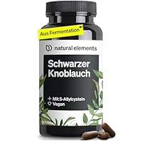 natural elements Schwarzer Knoblauch – 45 Kapseln mit je 600mg – Wunderknolle mit S-Allylcystein – natürlich, laborgeprüft, vegan, hochdosiert & in Deutschland produziert