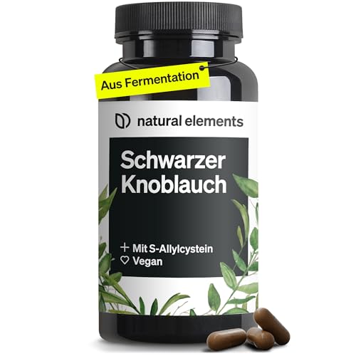 natural elements Schwarzer Knoblauch 45 Kapseln mit je 600mg Wunderknolle mit S-Allylcystein natürlich laborgeprüft vegan hochdosiert & in Deutschland produziert