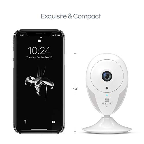 EZVIZ Indoor Wi-Fi Security Camera, 25ft Night Vision, Motion Detection Alert, Baby/Pet Monitoring, 111° Wide Angle, Two-Way Audio, IPC Works with Alexa Google Home (CTQ2C-WH)