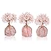 Top Plaza Rose Quartz Healing Crystals Copper Money Tree Desk Office Decor Wrapped On Natural Rose Quartz Base Feng Shui Luck Figurine
