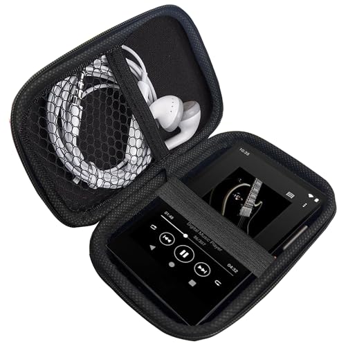 Blueshaweu MP3 Player Tasche Kompatibel für Sony Walkman NW-A306 – Schutzhülle mit Platz für Ohrhörer, USB-Kabel & Speicherkarte – Kompatibel mit Sony Walkman NW-A306 (schwarz)