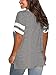 Plus Size Tops for Women 2X Casual Deep V Neck Striped T-Shirts Grey 20W