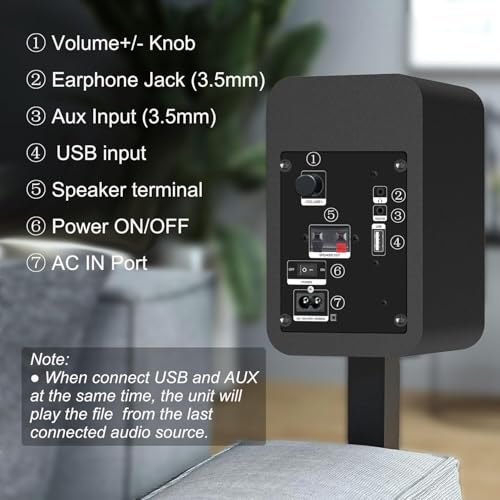 Image of LONPOO Computer Speakers for Desktop and Laptop,30 Watts RMS Bluetooth Bookshelf Monitor Gaming Speakers with 3 inch Aluminum Speaker,Aux & USB Inputs,Sold As Pair