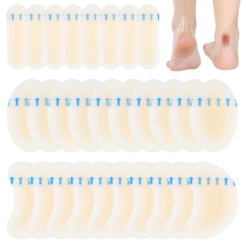 iLamvie 30 cerotti anti-vesciche idrocolloidali per piedi, avampiedi, dita e dita dei piedi, prevenzione tallone
