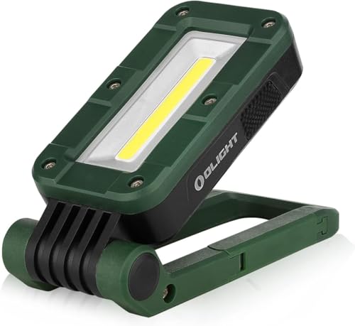 OLIGHT Swivel Lampe de Travail LED et COB Rechargeable avec Type-C,Lampe d'Inspection Portable Magnétique avec Crochet,Lampe de Chantier Orientable 180° pour Camping, Atelier, Urgence(Vert)