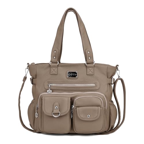 Image of KL928 Large Purses for Women Shoulder Bag Tote Handbags Stylish Vegan Leather Hobo Bags Ladies, A-Black-4 | Large