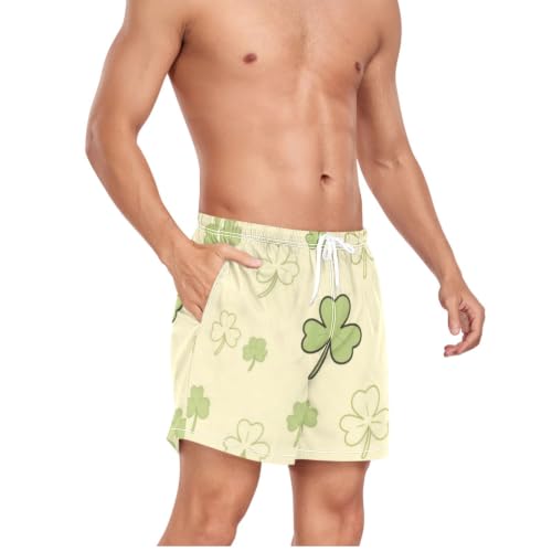 Pantalones cortos de playa de secado rápido beige para hombre con dibujos 5