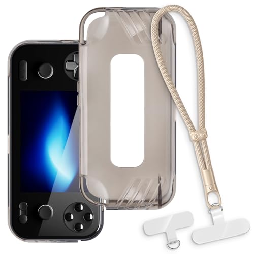 OAGELIM 2-in-1�ی�P�[�X�ƃ��X�g�X�g���b�v Ayaneo Pocket S Mini �Ƃ̌݊������� ���O���\�ȃ��j���[�h�t���d�b�J�o�[�A����~�ߕ����h�~�O���b�v�n���h�� (�u���b�N + �S�[���h)