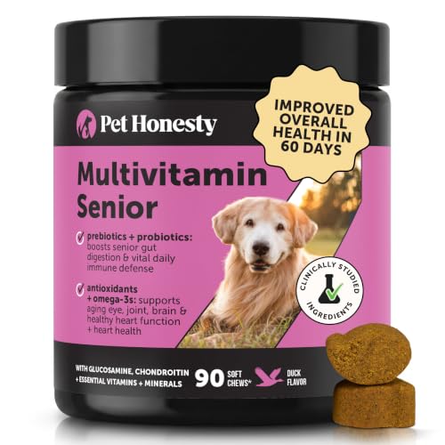 Senior Dog Multivitamin Supplement for Aging Dogs - Hip & Joint Stiffness, Eye Health, Brain & Heart...