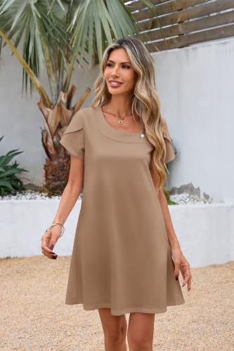 Image of Valiamcep Women's Square Neck Slim Fit Cocktail Party Short Dresses