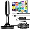 Yowrepu Antenna TV Portatile da Interno, Antenna TV Interna Amplificata Potente Supporto DVB-T2/4K/1080P, Antenne Digitale Terrestre Con Base Magnetica e Cavo Coassiale da 5m