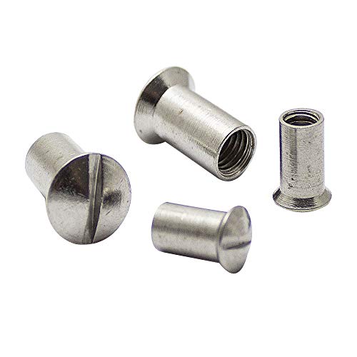 Dadi a manicotto M6 con testa bombata e intaglio