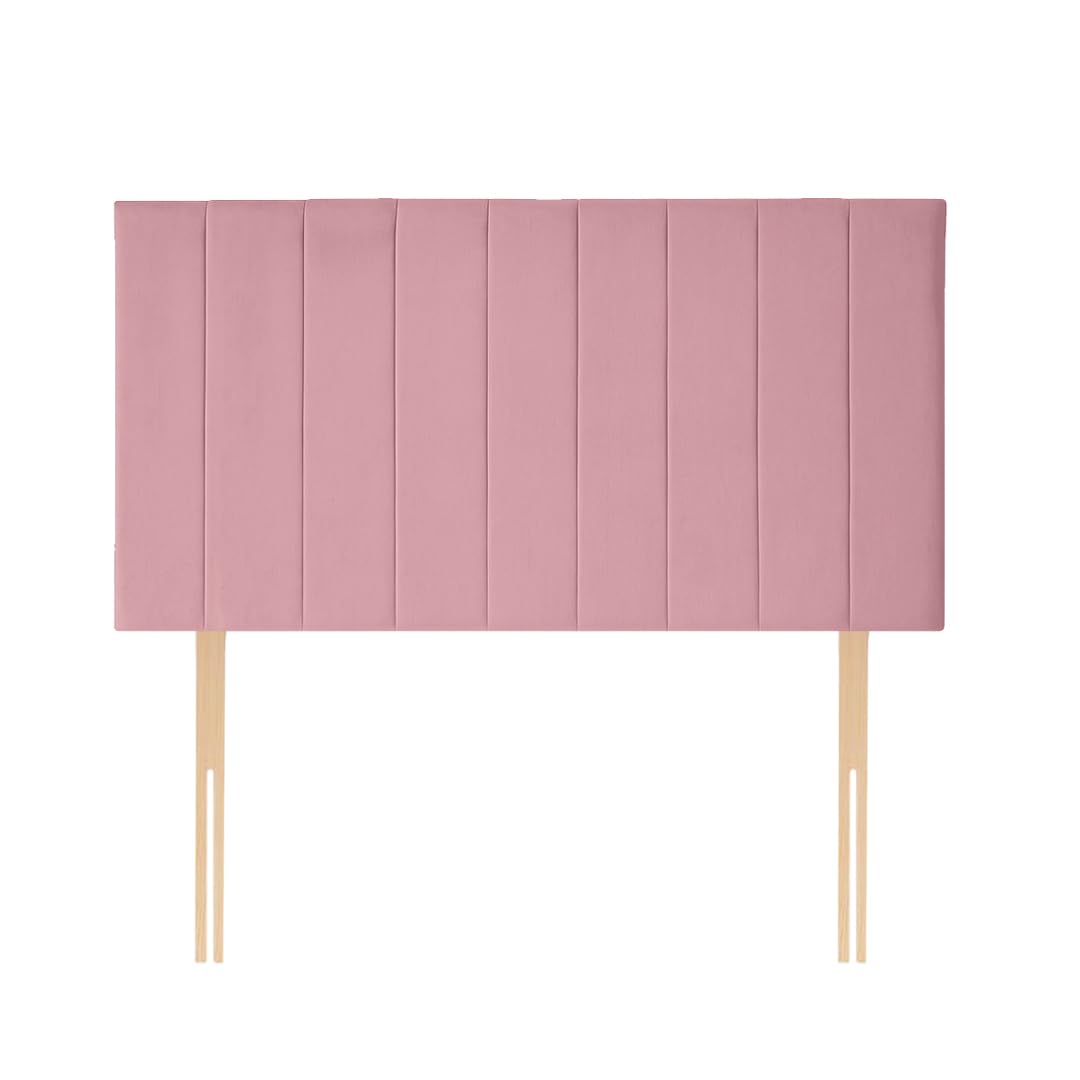 Adore Living Portland Plush Velvet Divan Bed Headboard (Pink,2ft6 Small Single H-24inch)