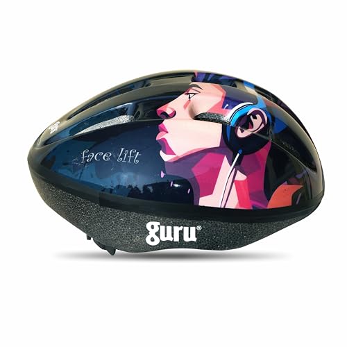 Image of GURU Cycling Helmet, Light Weight with Superior Ventilation, Helmet for Mountain, Road Bike & Skating Helmet with Premium Black EPS Foam Lining, Ideal for Adults and Kids
