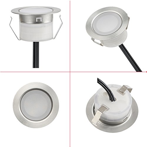 Image of 6 Pack LED Deck Lights Kits 1-3 /4 inch Outdoor Garden Yard Decoration In-ground Light Pathway Patio LED Step Lighting, Warm White