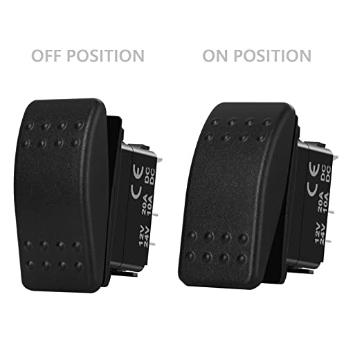 Image of 6 Pack Car Boat Black Toggle Switch 2 Way 2 Pins ON-Off Snap-in Rocker Switch for Car Boat Truck ATV UTV Marine Vehicle Automotive Truck RV 12V 24V