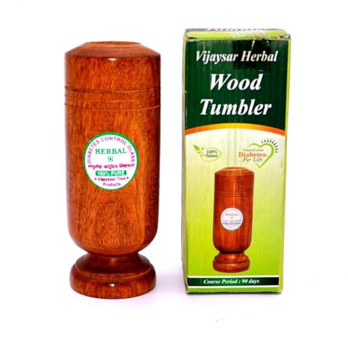 Image of Vijaysar Wooden Tumbler Glass : Ayurvedic Solution for Diabetes, Joint Pains, and Blood Sugar Control | Promotes Good Blood Circulation | No Side Effects | Pack of 1