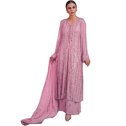 Engagement Party Wear Pakistani Designer Stitched Shalwar Kameez Plazzo Pant Dupatta Suits (Choice 1, 10 US Large (Chest-42 Waist-38))