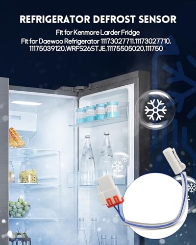 Image of Refrigerator Defrost Sensor Fit for Kenmore Larder Fridge Fit for Daewoo Refrigerator, Replace 60148-0003400-01 3014808900