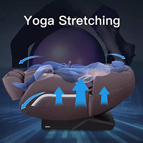 Irest 2023 Massage Chair, Full Body Zero Gravity Recliner With Ai Voice Control, Sl Track, Bluetooth, Yoga Stretching, Foot Rollers, Airbags, Heating (Brown) 1 #TOP1