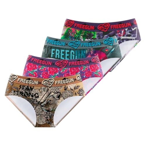FREEGUN Culotte Fille Microfibre, Culottes et Slips Enfant, Ultra-Doux et Confortable (Lot de 4),...