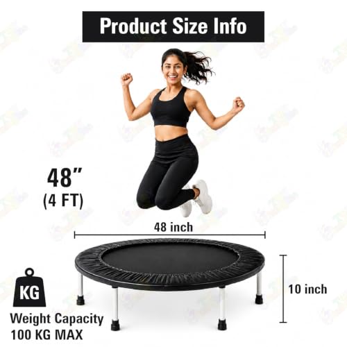 Image of Toy Imagine 48-Inch Mini Trampoline for Kids & Adults, Heavy-Duty Rebounder