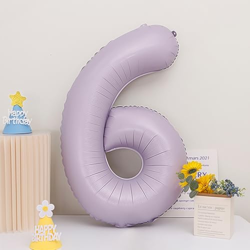 Image of Pastel Purple 8 Number Balloons,40 Inch Light Purple 8 Balloons Large Helium Foil Mylar Purple Number 8 Balloon for Birthday Party Anniversary Decorations