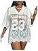 SOLY HUX Women's Plus Size Jersey Shirts Sheer Lace Tops Y2K Streetwear Number Graphic Tees V Neck Summer Tops White Letter 3X-Large Plus