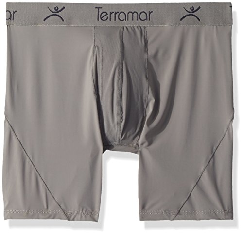 Terramar Men's Microcool Mesh 6" Boxer Briefs Underwear, Storm, X-Large/ 40-42"