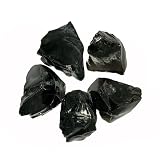 0.45lb Raw Black Obsidian Quartz Crystals，1.2-2' Healing Crystal Healing Stones Rocks Gemstones for Cabbing Tumbling Cutting Polishing Healing Reiki Jewelry Making Home Decoration Rock Collection