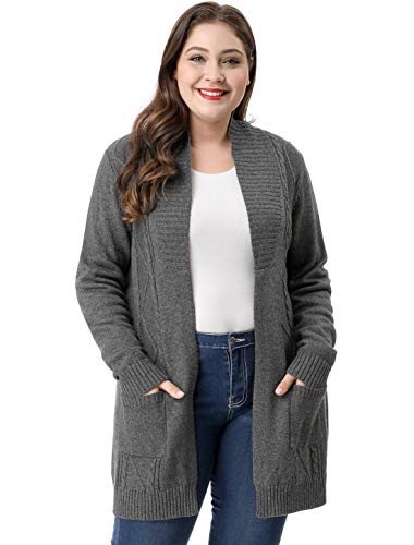 Agnes Orinda Women's Plus Size Classic Cardigan Sweaters Long Sleeve with Pockets Lightweight Cardigans