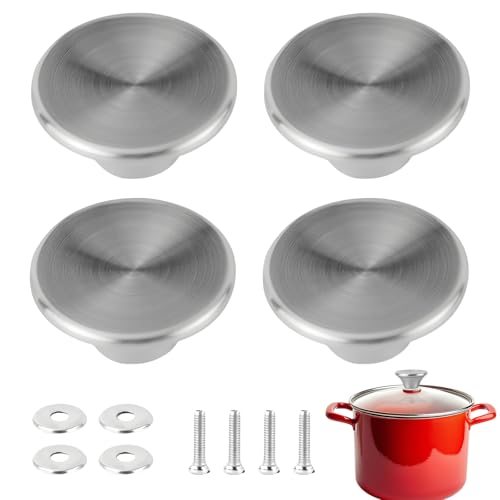 4 Pièces Couvercle de Tige Poignée Boutons de Rechange en Acier Inoxydable Poignée Couvercle...