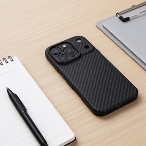 Image of Deff Duro Special Edition Case for iPhone 17 Pro Max, Compatible with MagSafe, Ultra-Slim Case with Caseless Touch Feeling, 1500D Aramid Fiber Woven, Matte Black