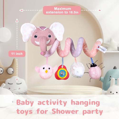 Image of Koty Newborn Car Seat Toys, Stroller Toys for Babyies 0-6 Months,Infant Activity Spiral Plush Toys Hanging - Carseat Stroller Crib with Musical Rattle Toy for Boys Girls 0 3 6 9 Months