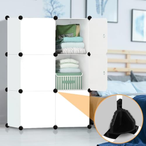 Image of Foldable Plastic Wardrobe for Clothes - Baby Cupboard for Clothes Storage, Wardrobe for Kids, Plastic Almirah, Collapsible Wardrobe for Kids Livingroom & Home (HJ1 mh)