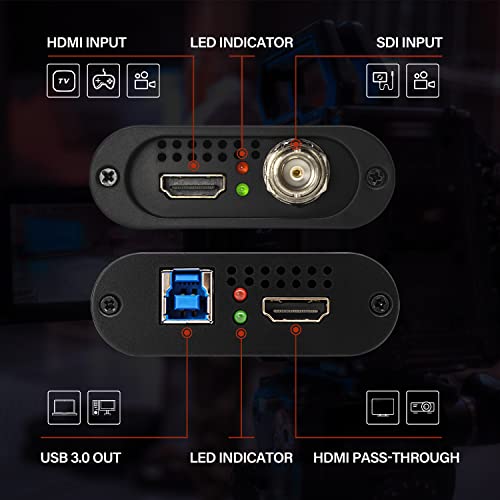 Unisheen Usb 3.0 Hdmi Sdi Video Capture Card, Broadcast Game Live Stream, Hdmi To Usb 3.0 Dongle Hd 1080P Live Streaming Video Game Grabber Converter Free Driver(Uc3200Hs) #TOP1