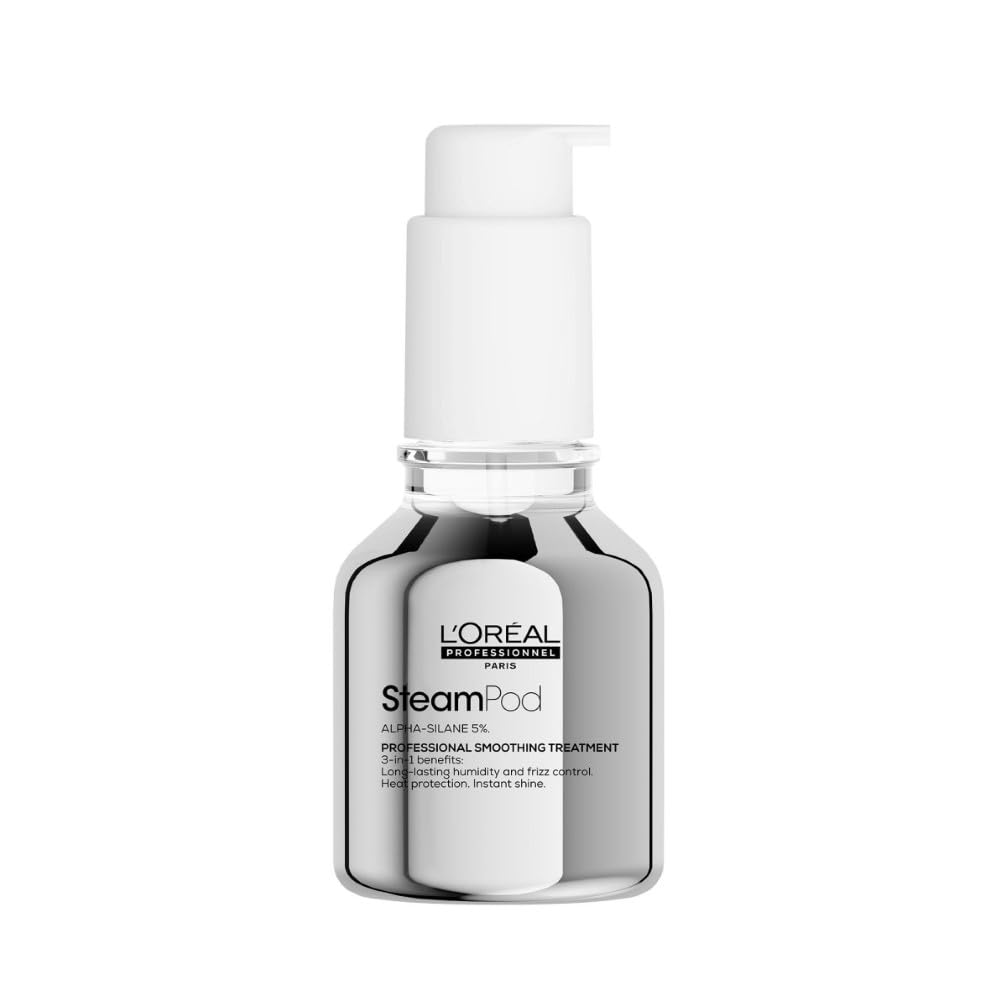 L'Oréal Professionnel Siero Termoprotettore, Adatto a Tutte Le Piastre, Per Tutti i Tipi di Capelli, Effetto Anti-crespo Fino a 72h, SteamPod, 50 ml