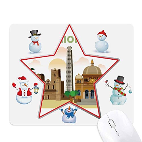 Tapis de souris Ville Castle Éthiopie motif bonhomme de neige