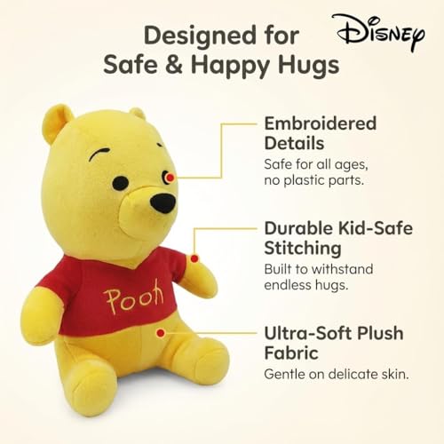 Image of Disney Winnie The Pooh Soft Toy 8 Inches Plush Huggable Stuffed Toy for Kids Officially Licensed Kids Toys for Ages 2+