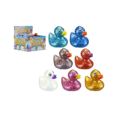 Adorable Glitter Duckies - (4.5 cm) Assorted Color, 1 Pc - Perfect for Party Favors, Bathtime Fun & Collectible Display