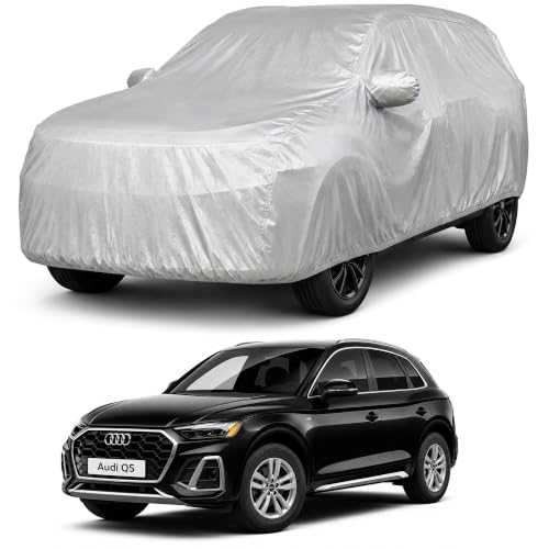 Image of Autofact Car Body Cover Compatible with Audi Q5 | Custom Fit Car Cover | 100% Water-Resistant| Triple-Stitched Lightweight Fabric | Dustproof | Indoor & Outdoor Use | Elastic Bottom