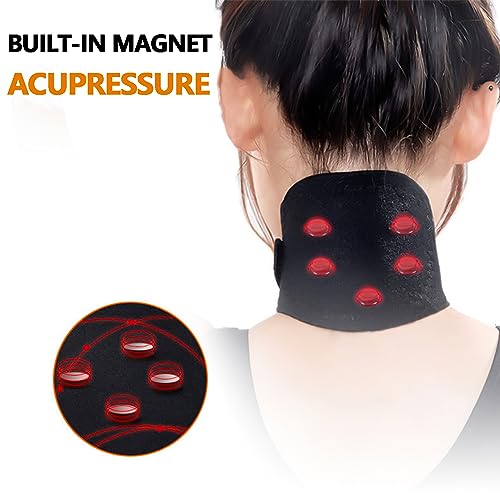Wärmekissen Nackenstütze, Nacken Heizkissen, Nackenwärmer, Turmalin Selbsterwärmender Nackengürtel, Selbsterwärmender Nackenstütze Bandage, Nackenkissen Heizkissen für Schmerzen Linderung (Schwarz)