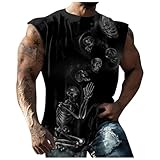 [Yindaity] ハロウィン 衣装 メンズ ノースリーブ 猫 血 ホラー タンクトップ ゆったり 大きいサイズ おもしろtシャツ 袖なし コスチューム トレーニングウェア おもしろ 不気味 トップス 仮装 面白い 怖い 筋トレ ダサい 個性的 イベント(ネイビー,XL)