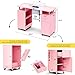 HolaiNail Manicure Table Nail Desk for Nail Tech, Acetone Resistant Beauty Salon Station with Dust Collector, Wrist Pad, Lockable Wheels, Drawer & Cabinet, Pink