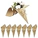 Weinsamkeit 50 Piezas Conos de Arroz para Boda, Bolso Boda para Confeti, Conos de Papel Kraft Vintage con Cuerda de Cáñamo Etiqueta Adhesiva, para Embalaje de Regalo para Fiestas Navideñas