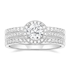 Silver-1CT Halo Round Set